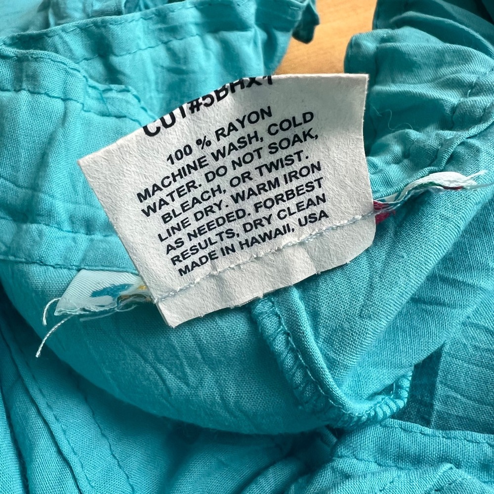 Jams World Pants Solid Rayon Cyan Blue Curacao Womens Size XL New Wide Leg - Picture 9 of 15